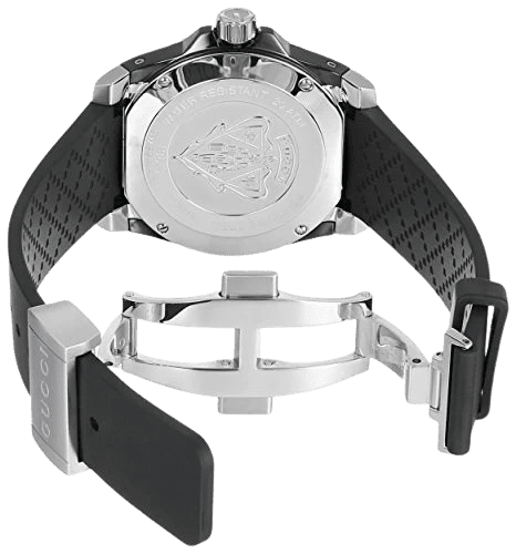 Gucci Dive juodas ciferblatas su gumine apyranke, vyriškas laikrodis - Image 5